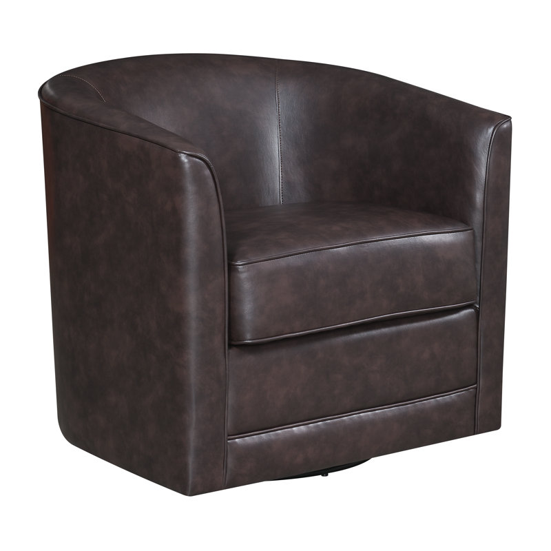 Andover Mills™ Euben Vegan Leather Swivel Barrel Chair & Reviews Wayfair